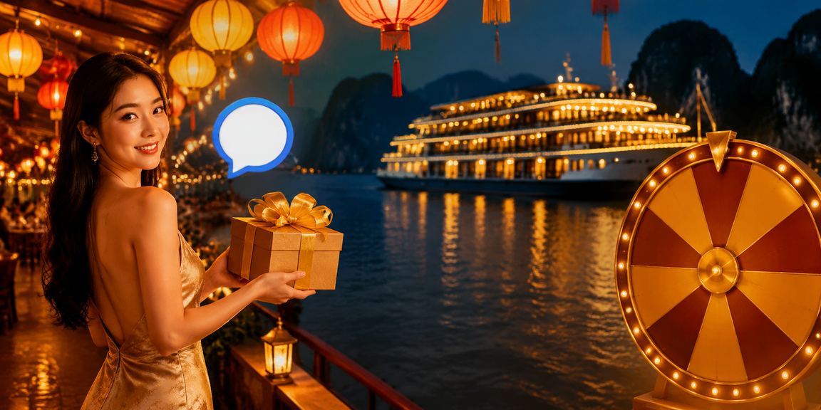 Không khí lễ hội chợ đêm Hạ Long và màn hình trực tiếp kết quả quay thưởng may mắn