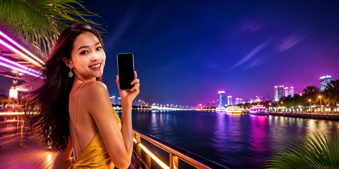 Giao diện trang khuyến mãi và phong bao đỏ neon tại 1366 khu vực Mekong