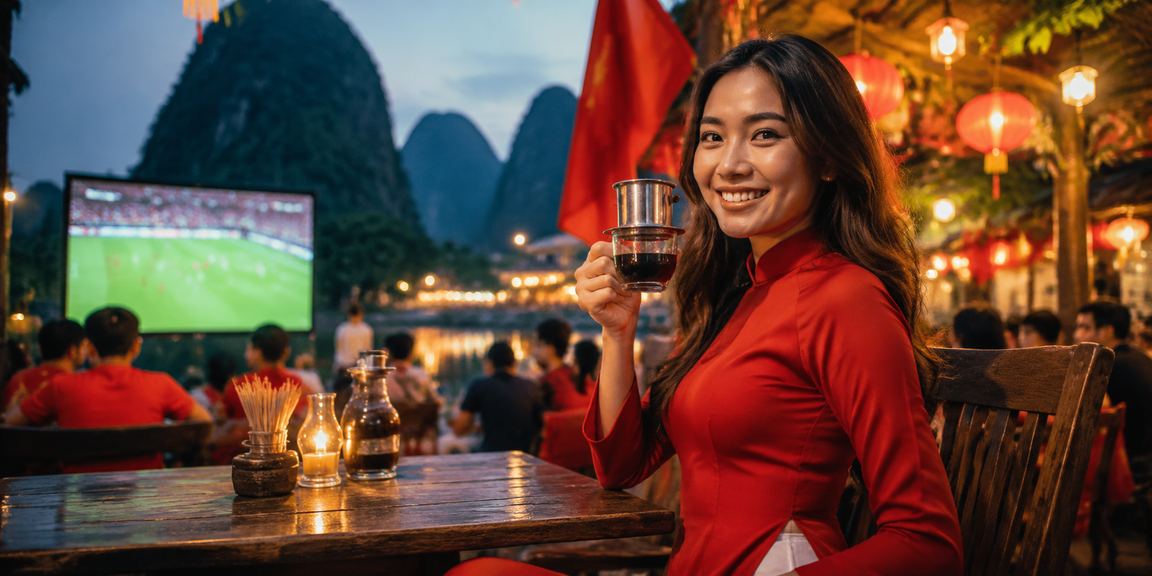 Người hâm mộ bóng đá tại Ninh Bình trong trang phục áo dài theo dõi kết quả cược và điểm thưởng VIP