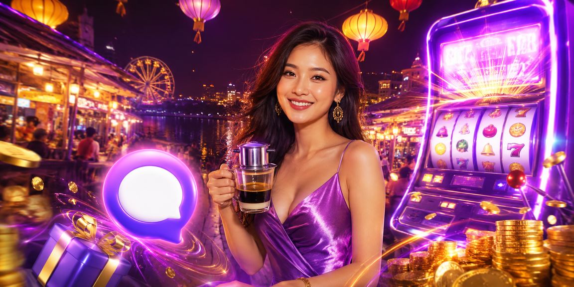 Người dùng tại Phú Quốc thư giãn trong quán cà phê và chơi slot game trên điện thoại di động